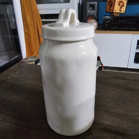 Rae Dunn Magenta OG Mix Typewriter Font Icon Ceramic Dimple Canister HTF Rare - Picture 4 of 10